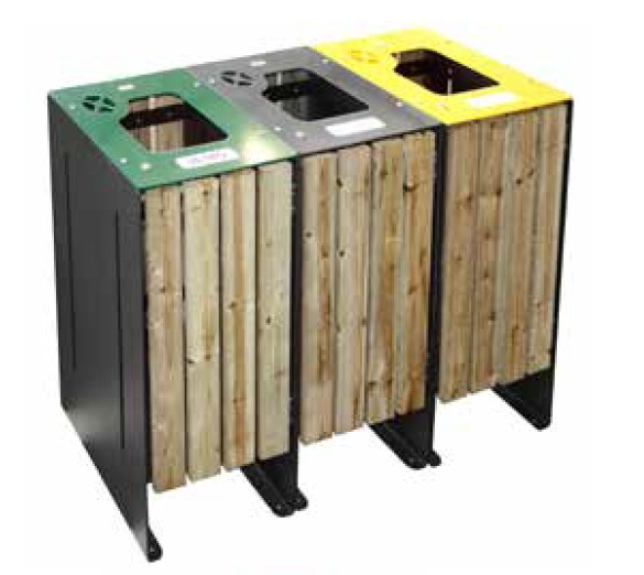 Corbeilles acier/bois Trinité